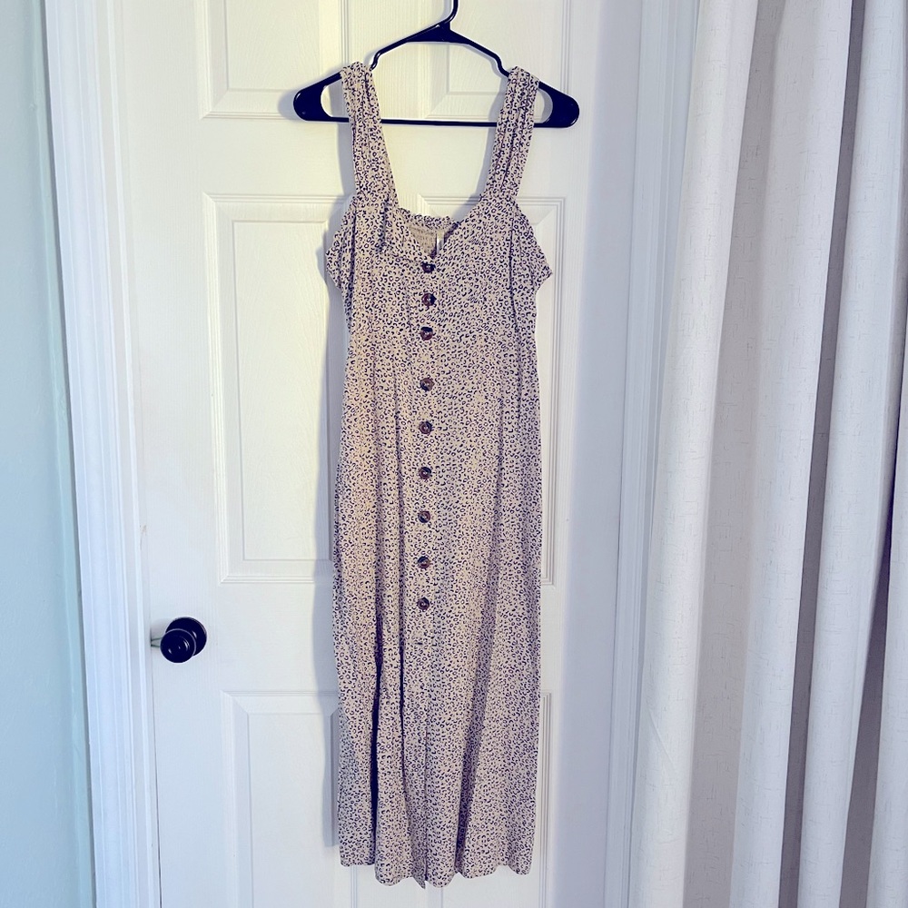 Animal print button down dress